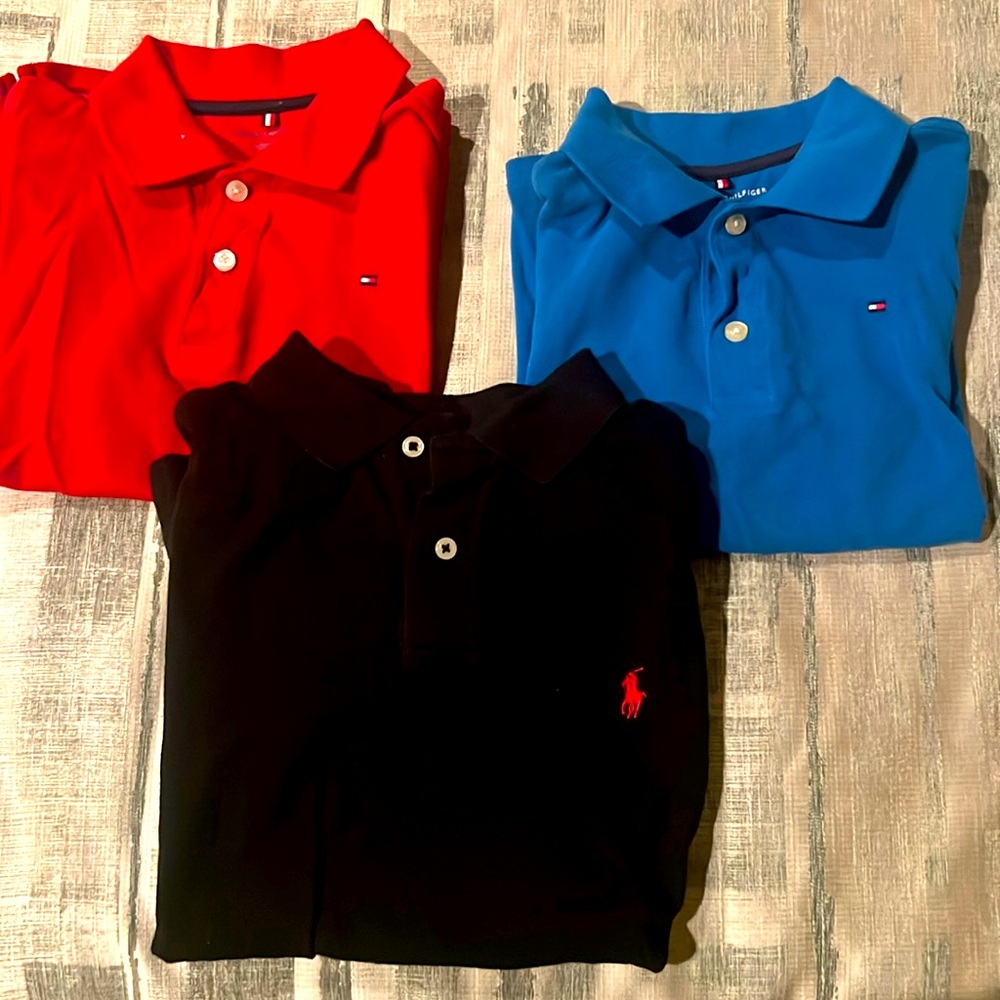 3 for $20. Tommy Hilfiger Red and Blue Polo, and Ralph Lauren black Polo.